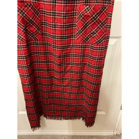 Vintage Original ty2 Red Plaid Cottagecore Academia Plus Jumper Maxi Dress,22W - Picture 4 of 7